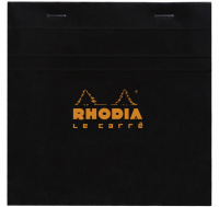 Блокнот RHODIA BASICS 14,8х14,8 см, 80 г, Black/Черный, Клетка