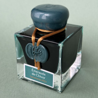 Чернила HERBIN PRESTIGE 1670, Emeraude de Chivor/Сине-зеленый с золотыми блестками