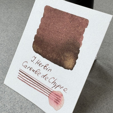 Чернила HERBIN PRESTIGE 1670, Caroube de Chypre/Коричневый с золотыми блестками