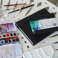 Скетчбук для акварели RHODIA TOUCH WATERCOLOR, Cold press, A6, 300 г, Хлопок, Black/Черный