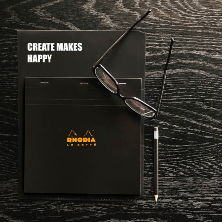Блокнот RHODIA BASICS 14,8х14,8 см, 80 г, Black/Черный