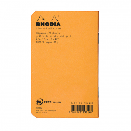 Тетрадь RHODIA CLASSIC, A7, 80 г, Orange/Оранжевый