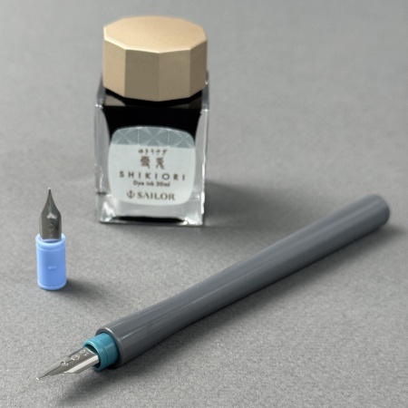 Перьевая ручка-макалка с 2 перьями SAILOR HOCORO, Steel nib, Gray/Серый