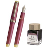 Набор SAILOR: перьевая ручка PRO GEAR SLIM JAPANESE SWEETS, Nerikiri/Темно-розовый, GT 14K, + Чернила SHIKIORI, Okuyama