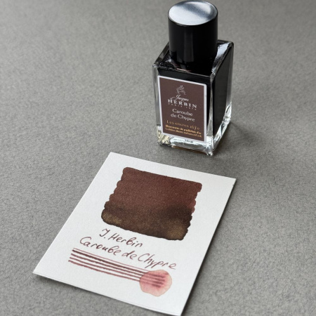 Чернила HERBIN PRESTIGE 1670, Caroube de Chypre/Коричневый с золотыми блестками