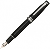Ручка перьевая SAILOR PRO GEAR SLIM SILVER TRIM, RT 14K, Black/Черный, B