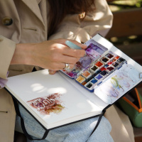 Скетчбук для акварели RHODIA TOUCH WATERCOLOR, Hot press, A5, 300 г, Хлопок, Black/Черный