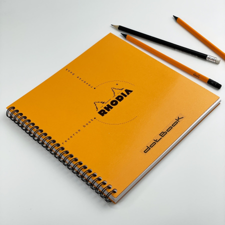 Блокнот RHODIA CLASSIC REVERSE BOOK, 21х21 см, 80 г, Orange/Оранжевый