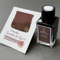 Чернила HERBIN PRESTIGE 1670, Caroube de Chypre/Коричневый с золотыми блестками