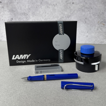 Набор LAMY SAFARI, Blue/Синий (перьевая ручка + картриджи + чернила + конвертер)