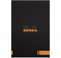 Блокнот RHODIA BASICS "LE R" №18, A4, 90 г, Black/Черный, Без линовки