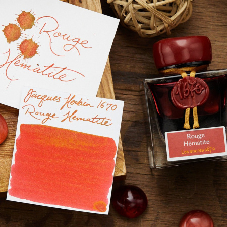 Чернила HERBIN PRESTIGE 1670, Rouge Hematite/Красный с золотыми блестками