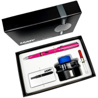 Набор LAMY SAFARI, Pink/Розовый (перьевая ручка + картриджи + чернила + конвертер)