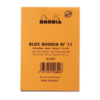 Блокнот RHODIA BASICS №11, A7, 80 г, Orange/Оранжевый