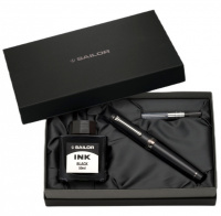 Набор SAILOR: перьевая ручка PRO GEAR, Imperial Black, IP 21K Black, F + Чернила SAILOR, Черный, 50 мл