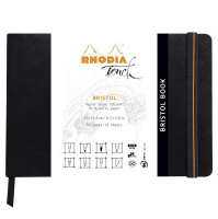 Скетчбук для смешанных техник RHODIA TOUCH BRISTOL, А5, 205г, Black/Черный, Пейзаж