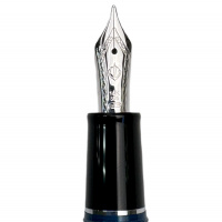 Ручка перьевая SAILOR PRO GEAR SLIM SILVER TRIM, RT 14K, Metallic Blue/Синий