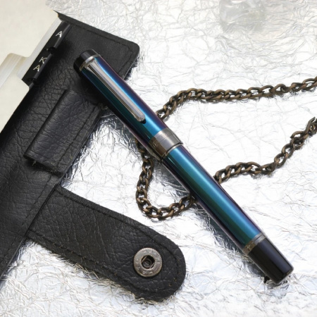 Ручка перьевая SAILOR CYLINT COLORED STAINLESS, Black IP 21K, Lagoon/Сине-зеленый