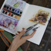 Скетчбук для акварели RHODIA TOUCH WATERCOLOR, Hot press, A5, 300 г, Хлопок, Black/Черный