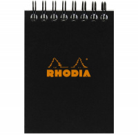 Блокнот RHODIA CLASSIC, A7, 80 г, Black/Черный, Клетка