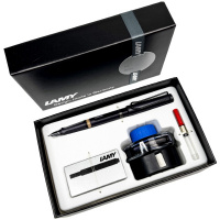 Набор LAMY SAFARI, Steel black/Стальной черный (перьевая ручка + картриджи + чернила + конвертер), F