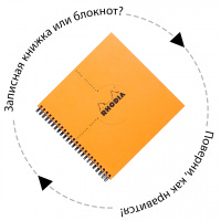 Блокнот RHODIA CLASSIC REVERSE BOOK, 21х21 см, 80 г, Orange/Оранжевый