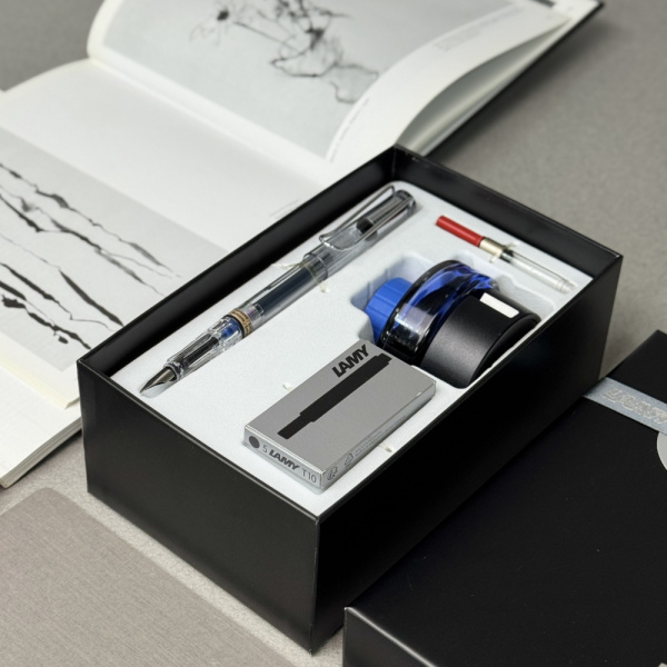 Набор LAMY SAFARI, Vista/Прозрачный (перьевая ручка + картриджи + чернила + конвертер)