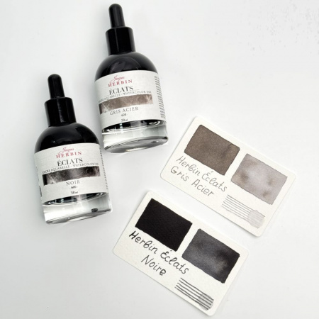 Акварельные чернила HERBIN ECLATS, Gris acier/Бежево-серый