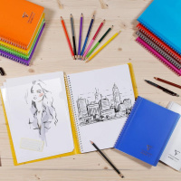 Скетчбук для смешанных техник CLAIREFONTAINE KOVERBOOK, A5, 125 г, Black/Черный