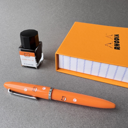 Набор SAILOR: перьевая ручка PROFIT JUNIOR SHIBA INU, RT steel nib, Оранжевый + Чернила