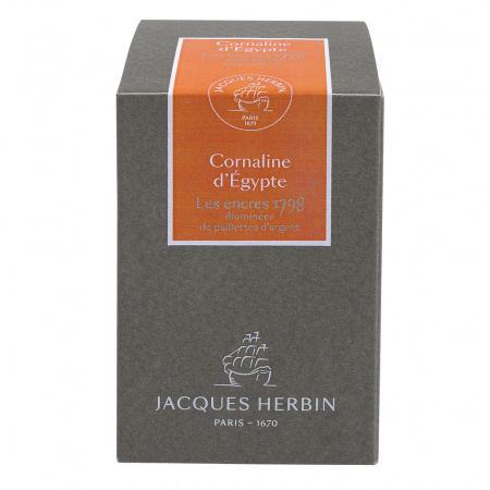 Чернила HERBIN PRESTIGE 1798, Coraline d'Egypte/Оранжевый с серебряными блестками