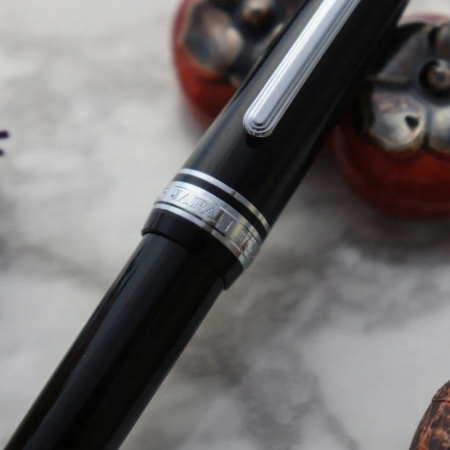 Ручка перьевая SAILOR PRO GEAR SLIM SILVER TRIM, RT 14K, Black/Черный