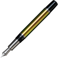 Ручка перьевая SAILOR CYLINT COLORED STAINLESS, Black IP 21K, Scarab/Желто-зеленый