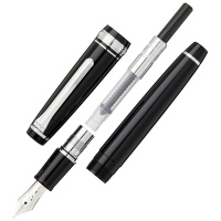 Ручка перьевая SAILOR PRO GEAR SLIM SILVER TRIM, RT 14K, Black/Черный