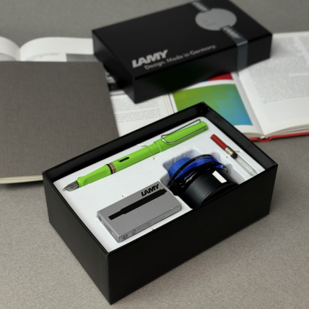 Набор LAMY SAFARI, Green/Зеленый (перьевая ручка + картриджи + чернила + конвертер)