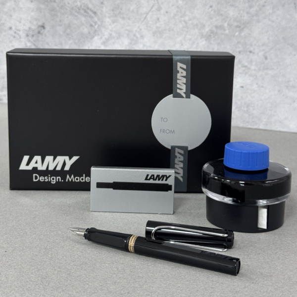 Набор LAMY SAFARI, Black/Черный (перьевая ручка + картриджи + чернила + конвертер)