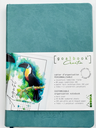 Записная книжка RHODIARAMA GOALBOOK CREATION в твердой обложке, A5, без линовки, 200 г, Aqua/Аквамарин