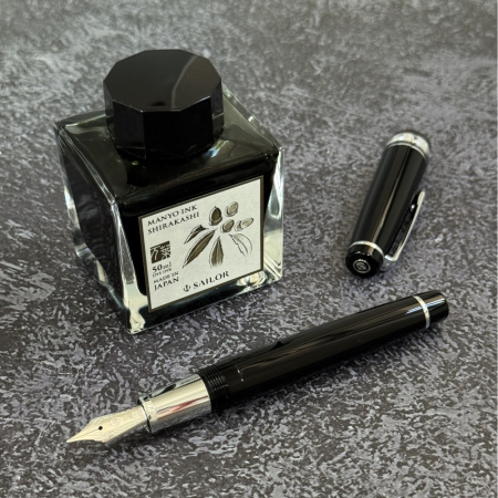 Ручка перьевая SAILOR PRO GEAR GINZA SILVER, RT 21K, Black/Черный