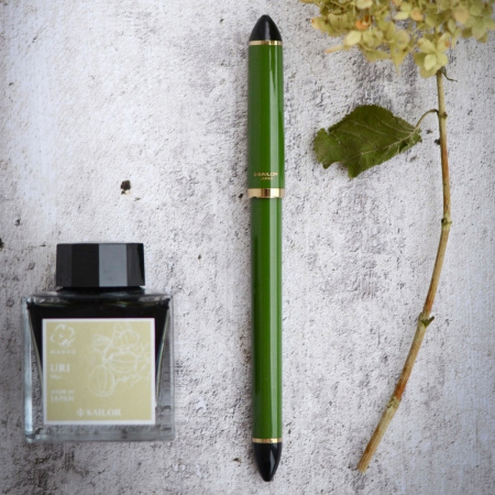 Ручка перьевая SAILOR FUDE DE MANNEN, GT сalligraphy steel nib 55°, Green/Зеленый