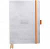 Записная книжка RHODIARAMA GOALBOOK в мягкой обложке, A5, точка, 90 г, Silver, Серебристый