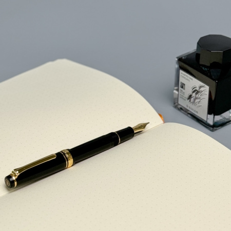 Ручка перьевая SAILOR PRO GEAR SLIM GOLD TRIM, GT 14K, Black/Черный