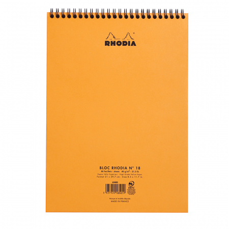 Блокнот RHODIA CLASSIC, А4, 80 г, Orange/Оранжевый