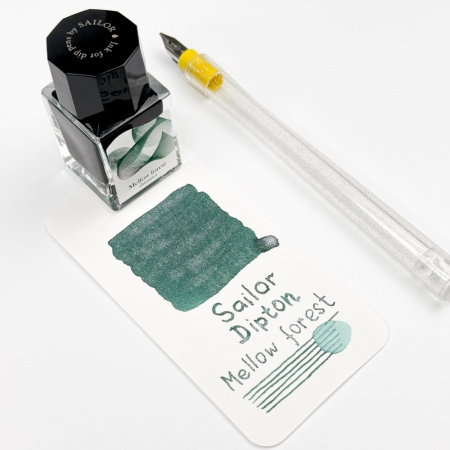 Набор SAILOR: перьевая ручка-макалка HOCORO, Calligraphy steel nib 40° + Чернила DIPTON, Mellow Forest