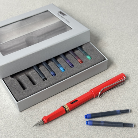 Набор LAMY SAFARI, Red/Красный (перьевая ручка + картриджи)
