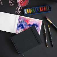Скетчбук для акварели RHODIA TOUCH WATERCOLOR, Hot press, A5, 300 г, Хлопок, Black/Черный