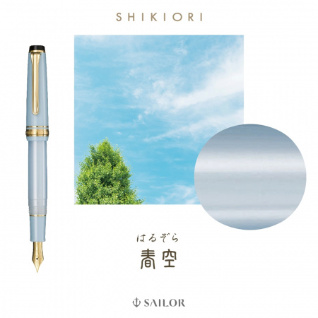 Ручка перьевая SAILOR PRO GEAR SLIM SHIKIORY FOUR SEASONS, GT 14K, Sky/Голубой