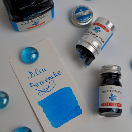 Картриджи для перьевой ручки HERBIN, Bleu pervenche/Темно-голубой