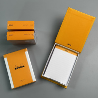 Блок для заметок RHODIATIME MEMO №11, сменный, A7, 80 г, Orange/Оранжевый