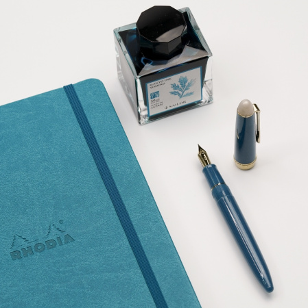 Ручка перьевая SAILOR SHIKIORI TSUKUYONO MINAMO, Gold IP still nib, Shimoyo/Светло-синий
