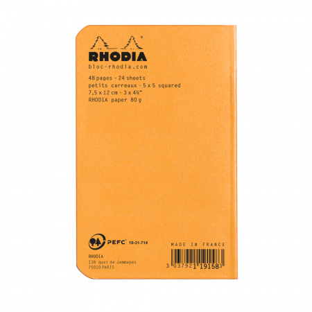 Тетрадь RHODIA CLASSIC, A7, 80 г, Orange/Оранжевый